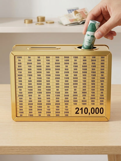 Premium 210,000 PKR Saving Box Money Saving Challenge Box Savings Tracker with Pen & 5 Extra Reusable Prints Saving Box by…