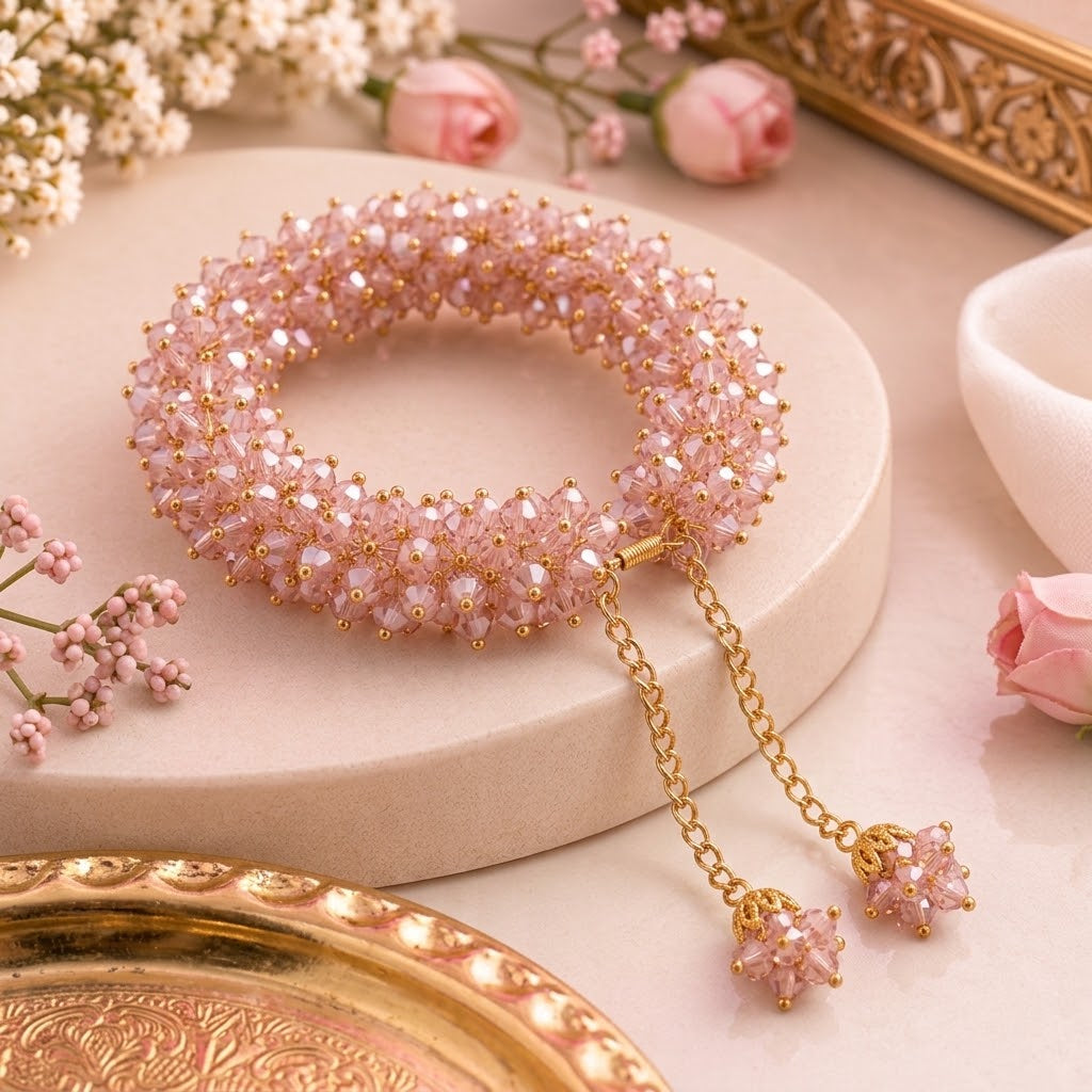 Crystal Beaded Bracelet for Girls Elegant Handmade Jewelry Bracelet by Decor Nexa