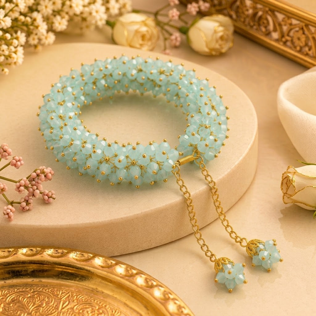 Crystal Beaded Bracelet for Girls Elegant Handmade Jewelry Bracelet by Decor Nexa