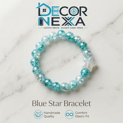 Premium Blue Star Bracelet for Women & Girls Handmade Crystal Beaded Elastic Kangan Stylish Hand Jewelry by Decor Nexa