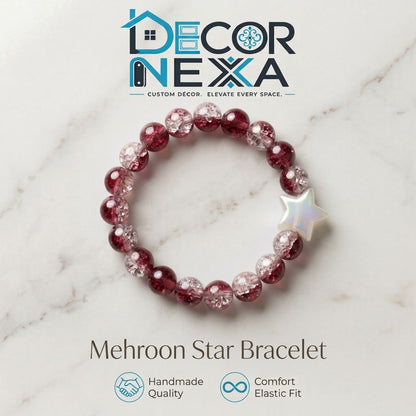 Premium Blue Star Bracelet for Women & Girls Handmade Crystal Beaded Elastic Kangan Stylish Hand Jewelry by Decor Nexa
