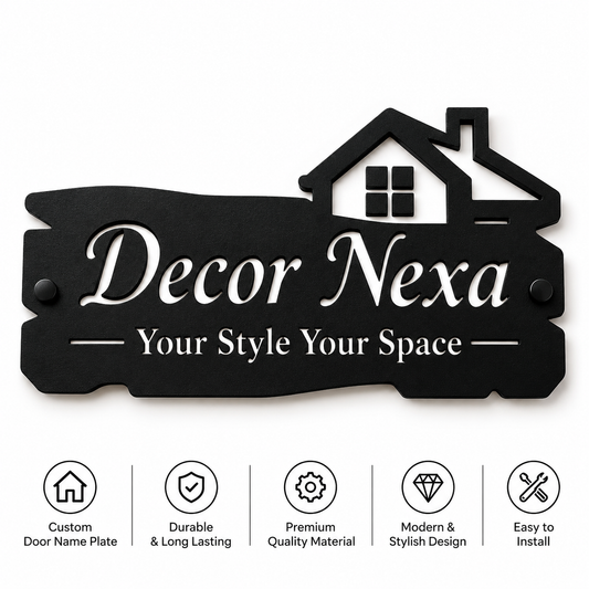 Custom Door Name Sign Home & Office Wall Decor Black & Silver Acrylic Sign Home Decor by Decor Nexa